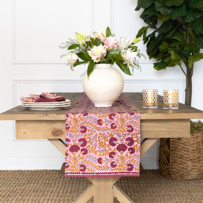 Cactus Flower Mauve & Lavender Table Runner