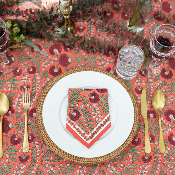 Cactus Flower Red Napkins - Set 4