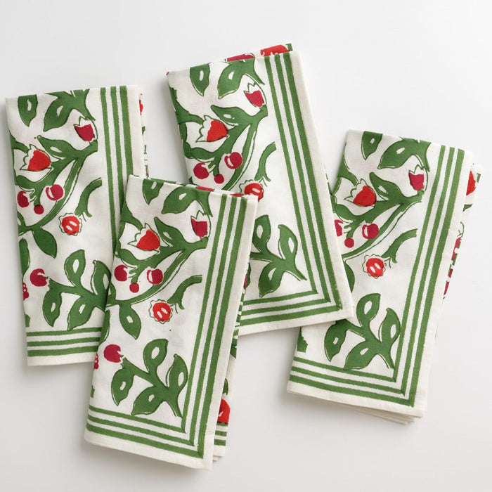 Emma Red/Green Napkin - set of 4