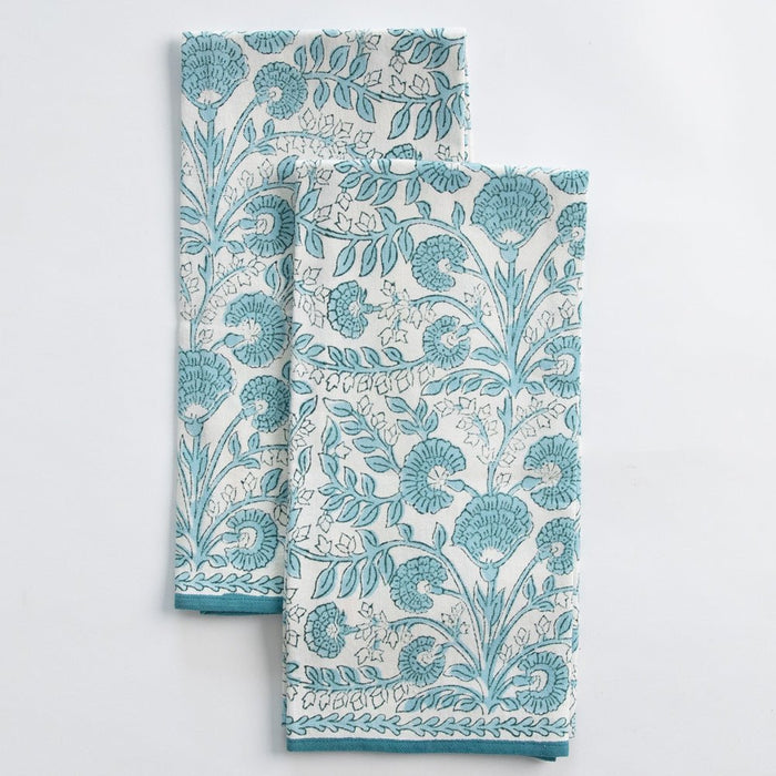 Floral Trellis Aqua Tea Towels