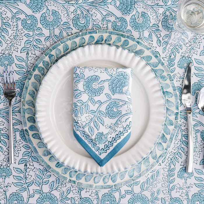 Floral Trellis Aqua Napkin - Set of 4