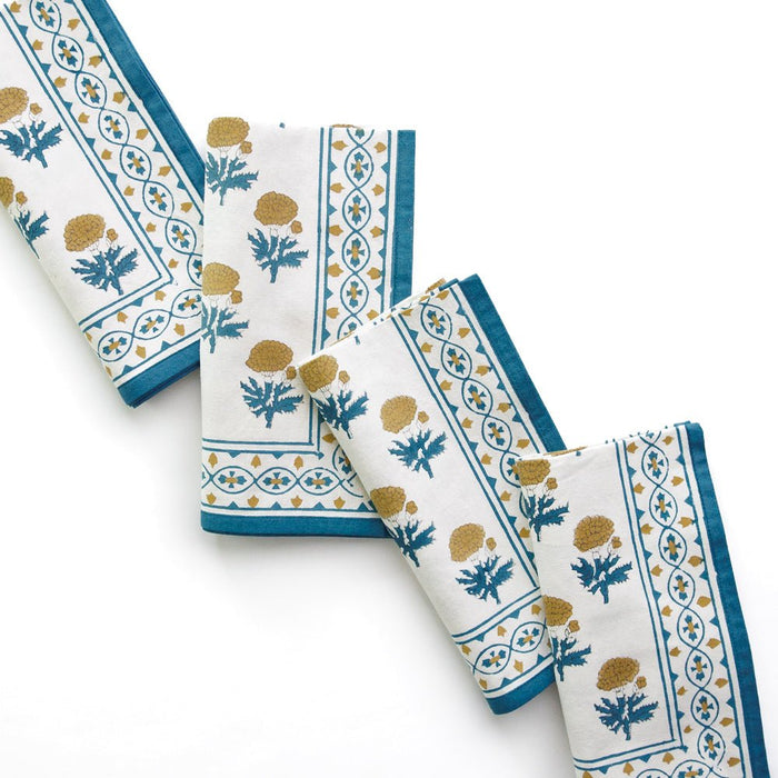 Gaya Teal & Marigold Napkin - Set of 4