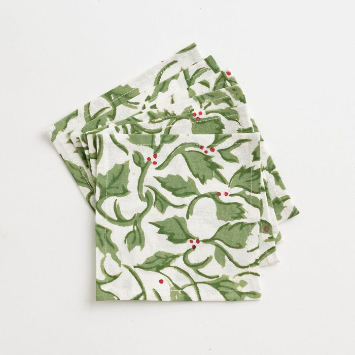 Holly Berry Cocktail Napkin - Set of 6