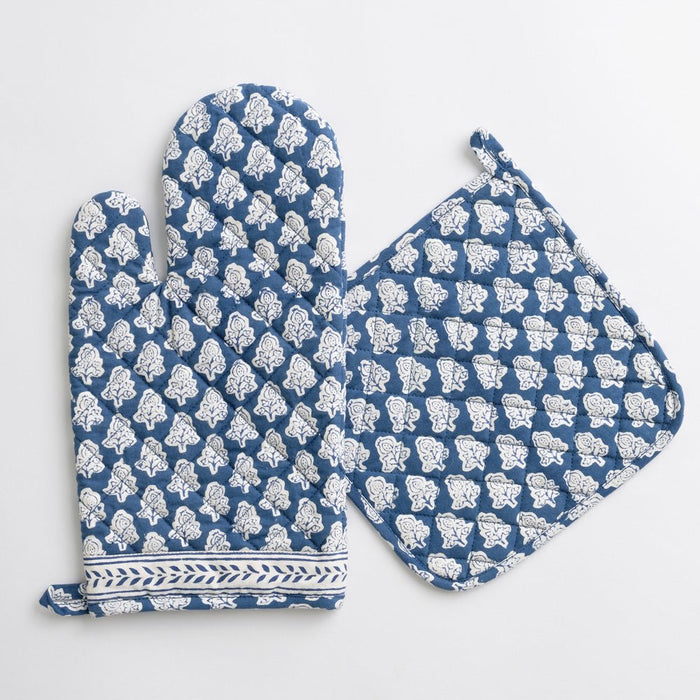 Pom Buti Denim Oven Mitt Set