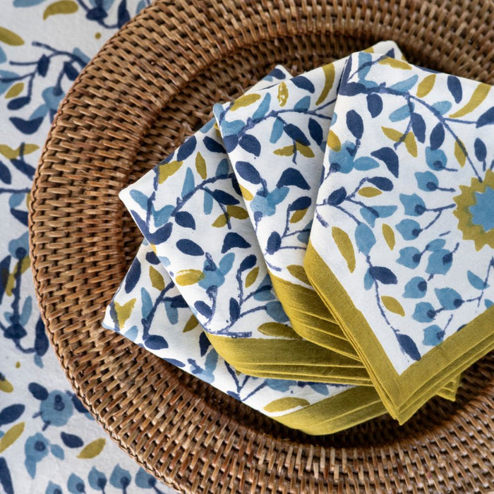 Starflower Blue & Ochre Napkin - Set of 4