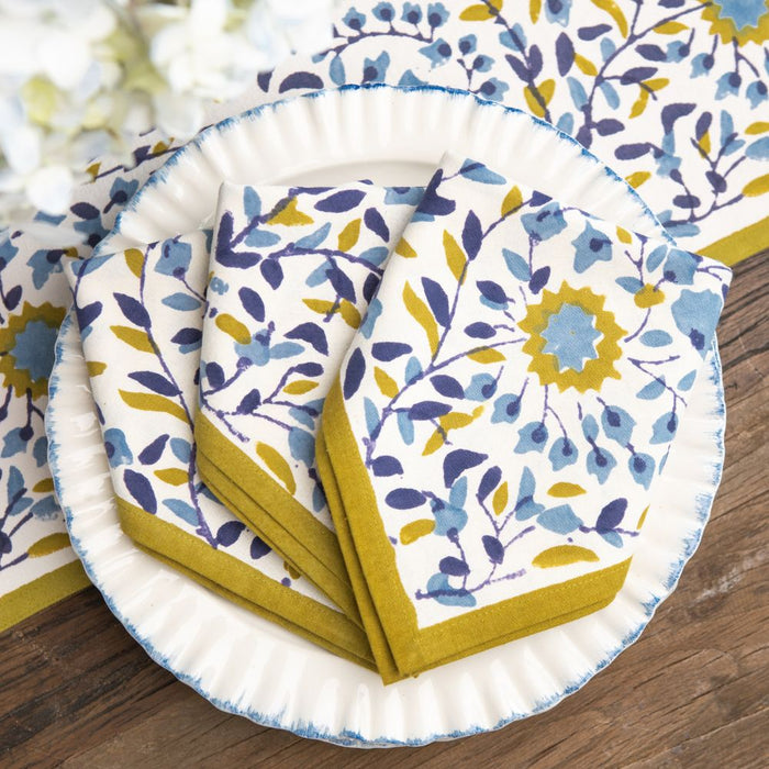 Starflower Blue & Ochre Napkin - Set of 4