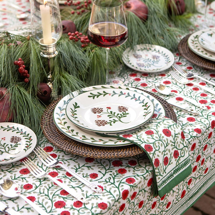 Stephanie Red & Green Napkin - Set of 4