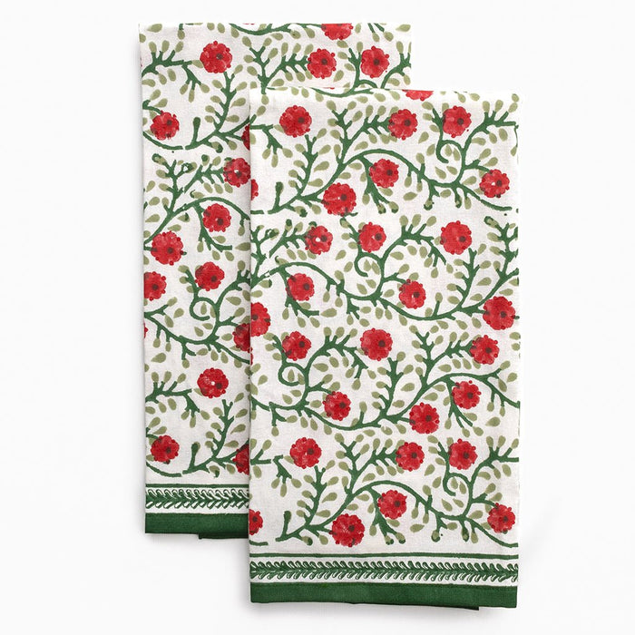 Stephanie Red & Green Tea Towels