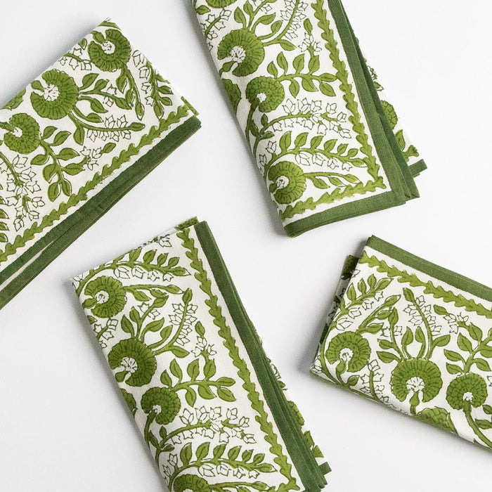 Cactus Flower Lettuce Green Napkin - Set of 4