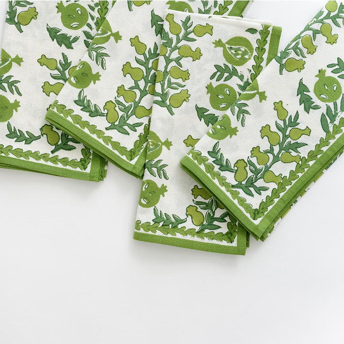 Pom Bells Green Napkin - Set of 4