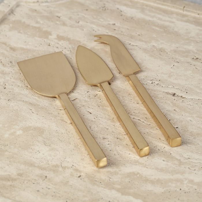 Gold Cheese Slicer and Server Set