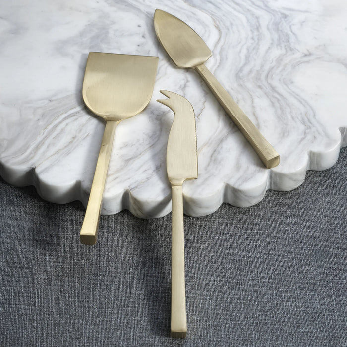 Gold Cheese Slicer and Server Set