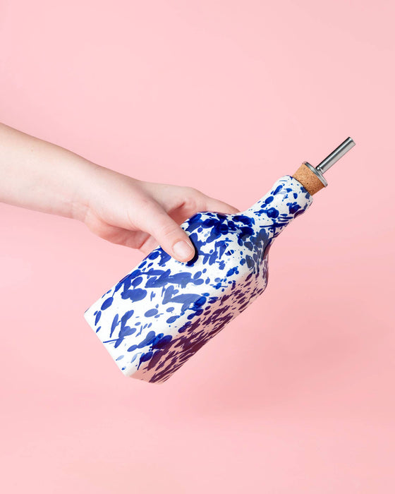 Blue Splatter Olive Oil Dispenser