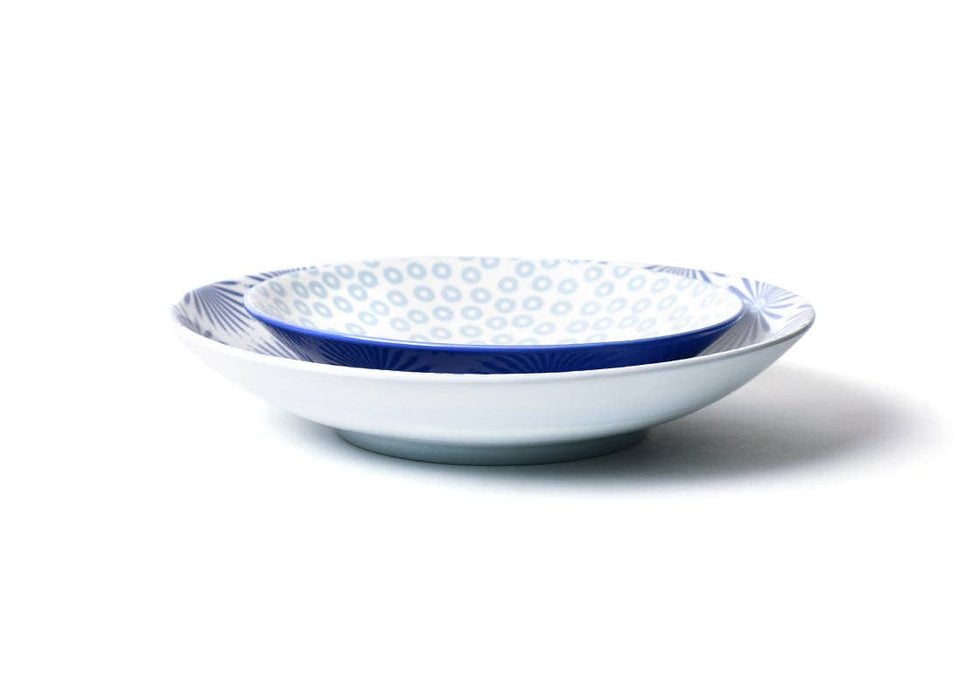 Iris Blue Burst Pip Mix Pasta Serving Bowls