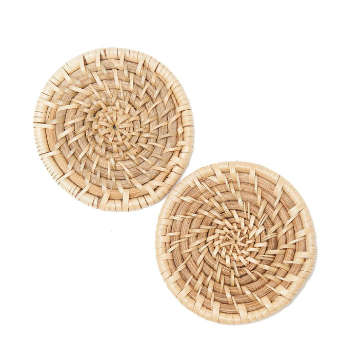 Laguna Woven Rattan Coasters, Set of 4