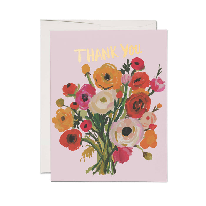 Ranunculus Bouquet greeting card: Single