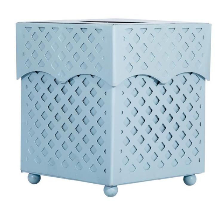 Lattice Tissue Box Cover - Soft Blue