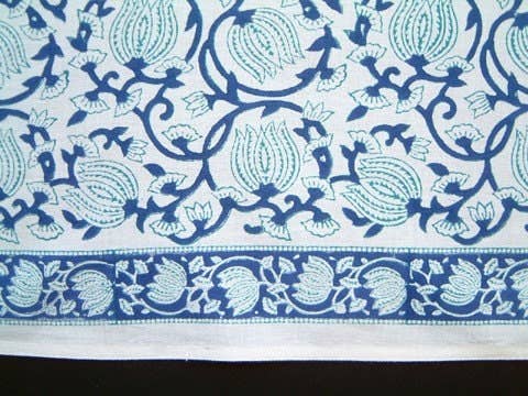 Midnight Lotus - Blue Printed Dinner Napkins - Set of 6