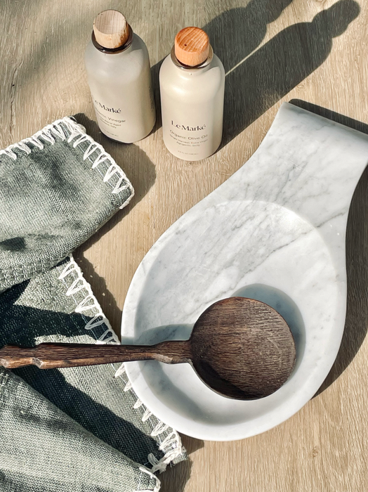 Oversized Marble Spoon Rest, White