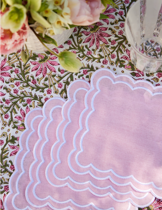 Pink Scalloped Cocktail Napkins