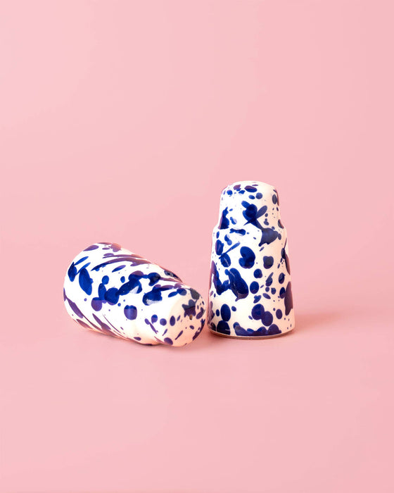 Blue Splatter Salt and Pepper Shaker Set