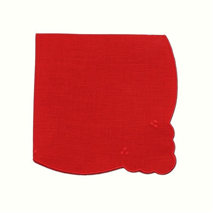 Eloise Red Linen Dinner Napkins - Set of 4