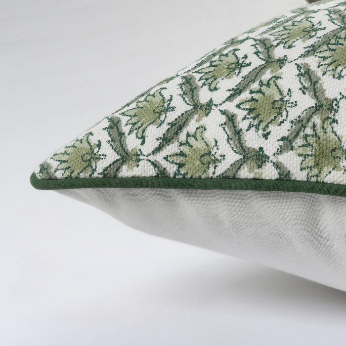 Dahlia Green Throw Pillow