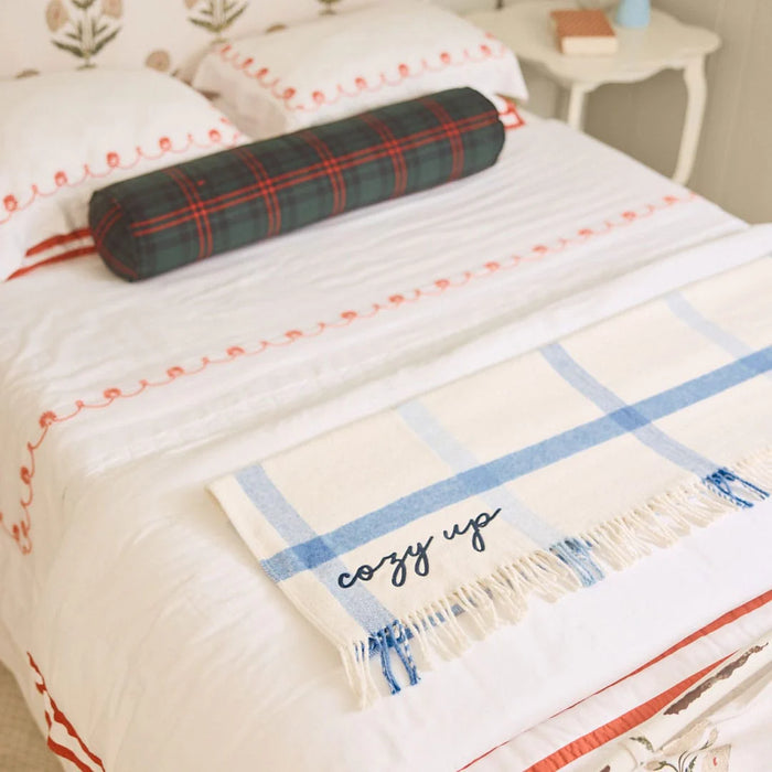 Blue Plaid Throw Blanket