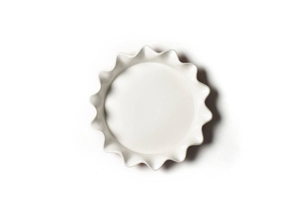 Red Stripe 8" Ruffle Pie Dish
