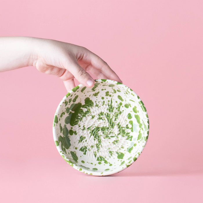 Medium Green Splatter Grater Bowl