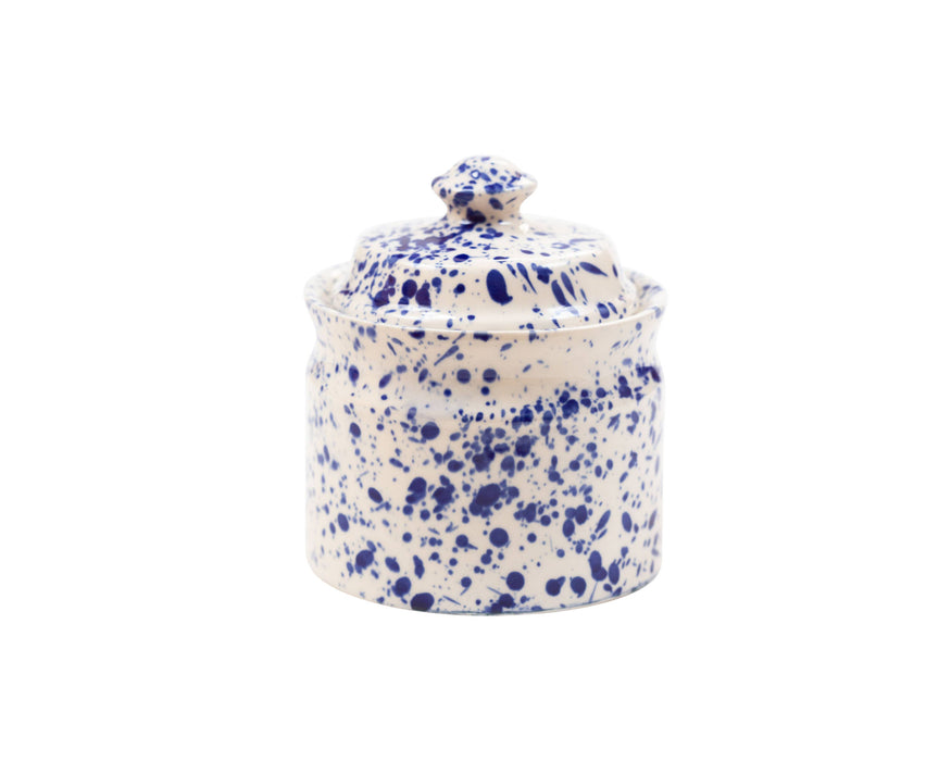 Blue Splatter Sugar Bowl