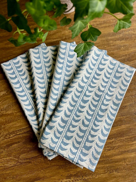 Endless Fleur Napkins in Dusty Blue - Set of 4