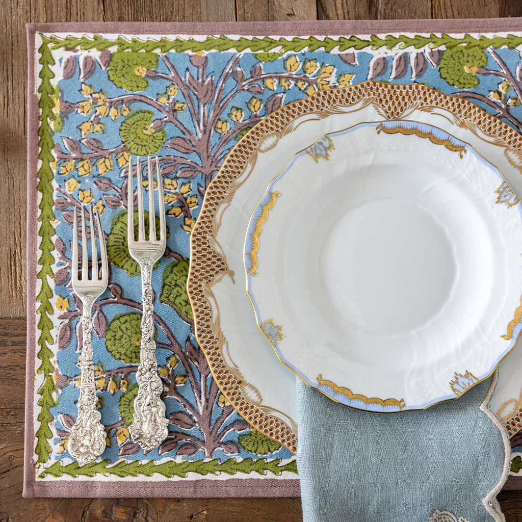 Cactus Flower Teal &amp; Green Placemat - Set of 4
