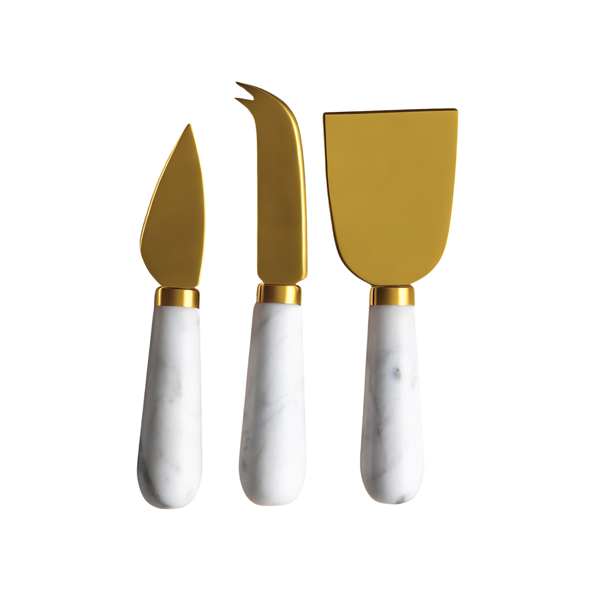 Gold &amp; Marble Cheese Knives - Set of 3
