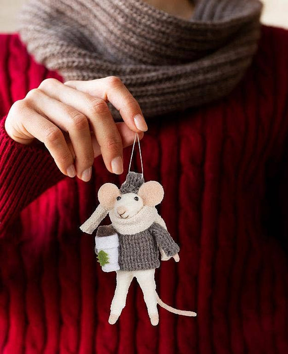 Mouse with Coffee Ornament