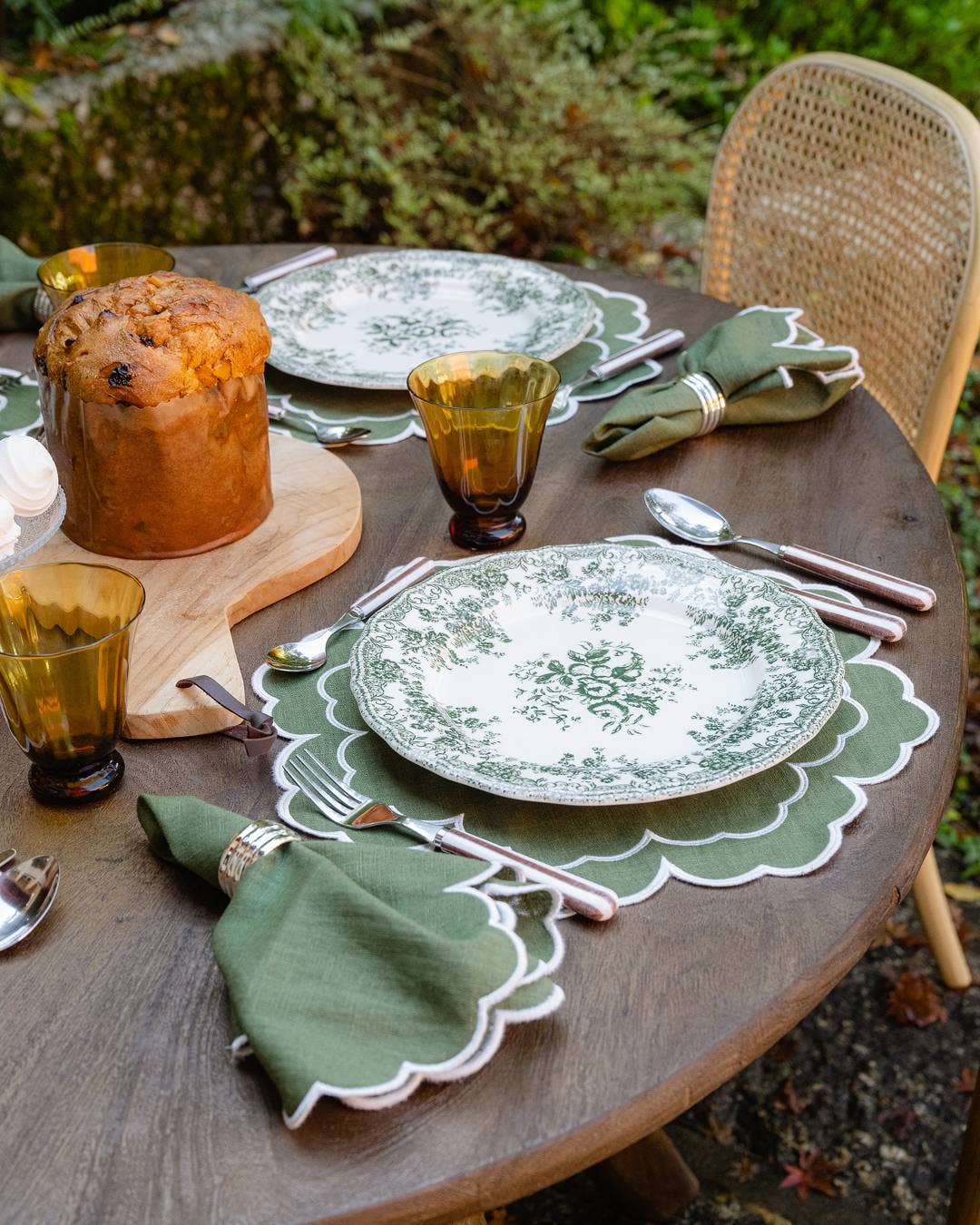 Iris Green Napkins - Set of 4