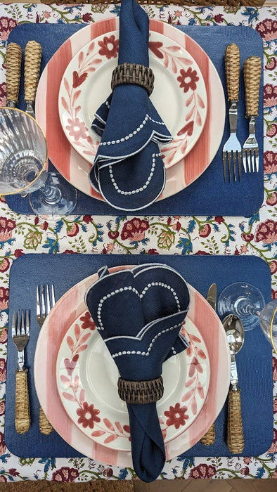 Navy Linen Napkins - Set of 4