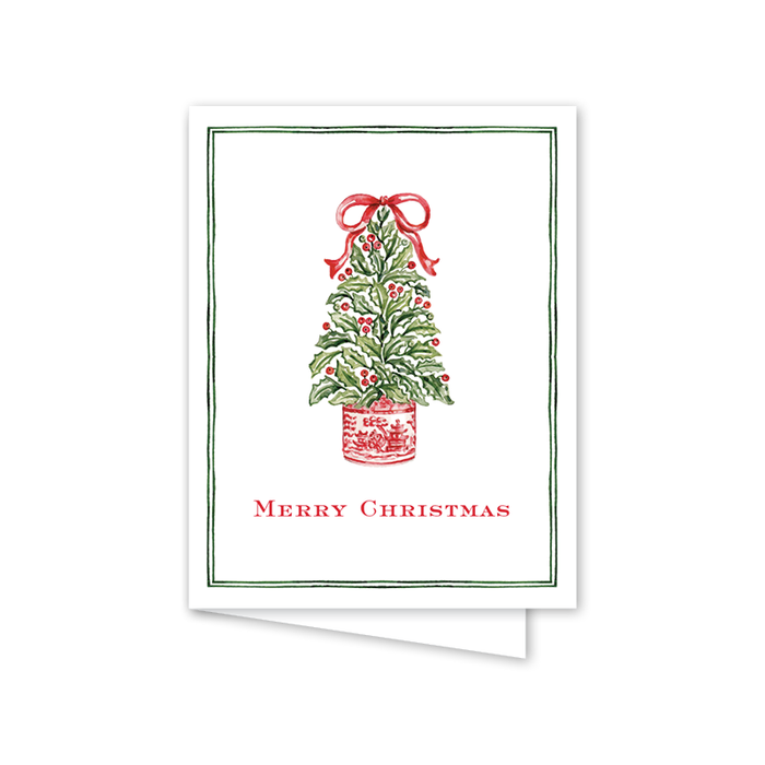 Holly Ribbons Tree: Single Card