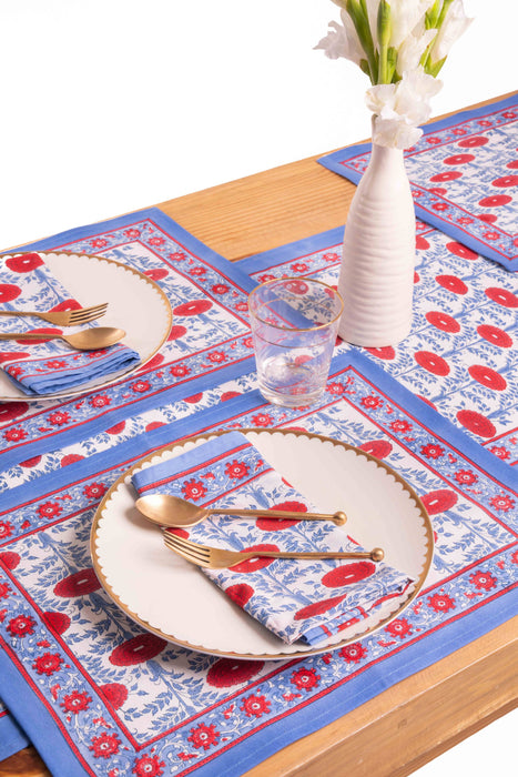 Araminta Blockprint Napkins -  Set of 4