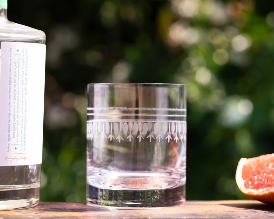 Crystal Whiskey Glasses with Ovals Design - Set of 2