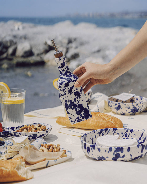 Blue Splatter Olive Oil Dispenser