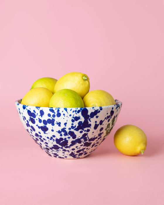 Blue Splatter Salad Bowl