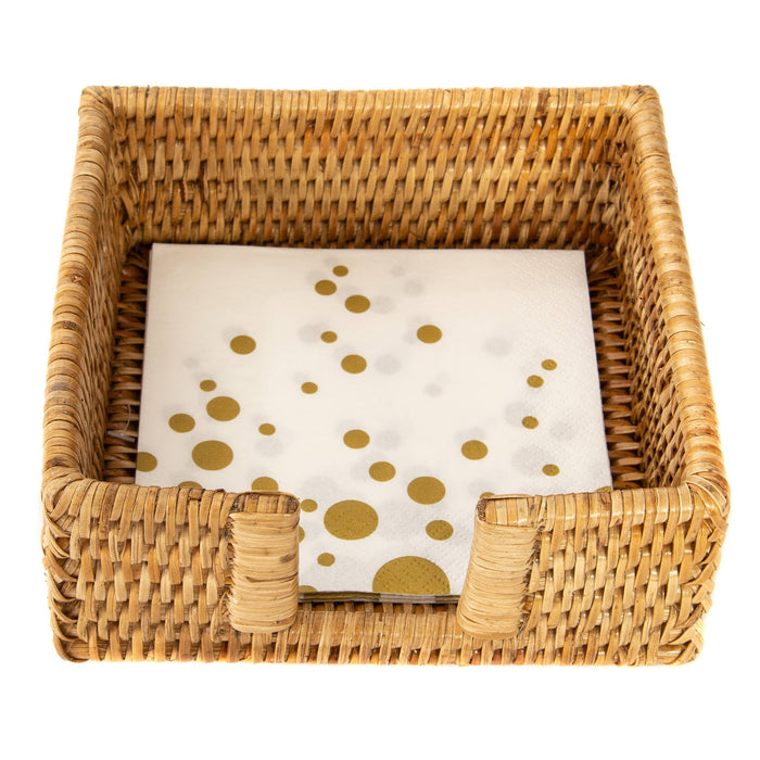 Rattan Honey Brown Cocktail Napkin Holder
