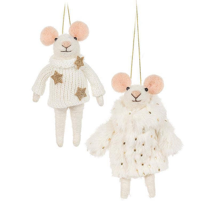 Fancy Winter Mouse Ornament