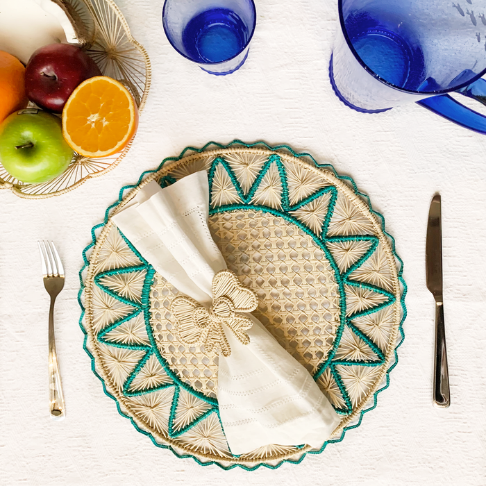 Bow Iraca Napkin Ring -  Set of 4
