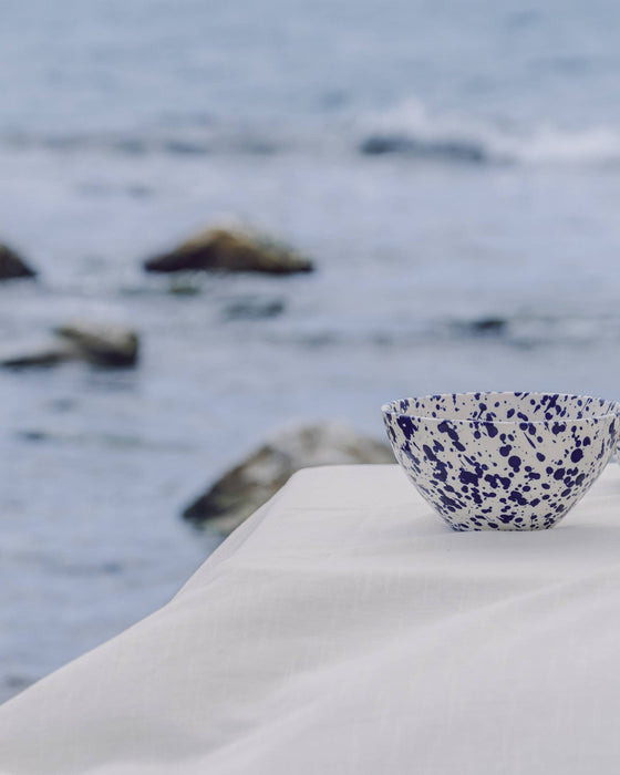 Blue Splatter Salad Bowl