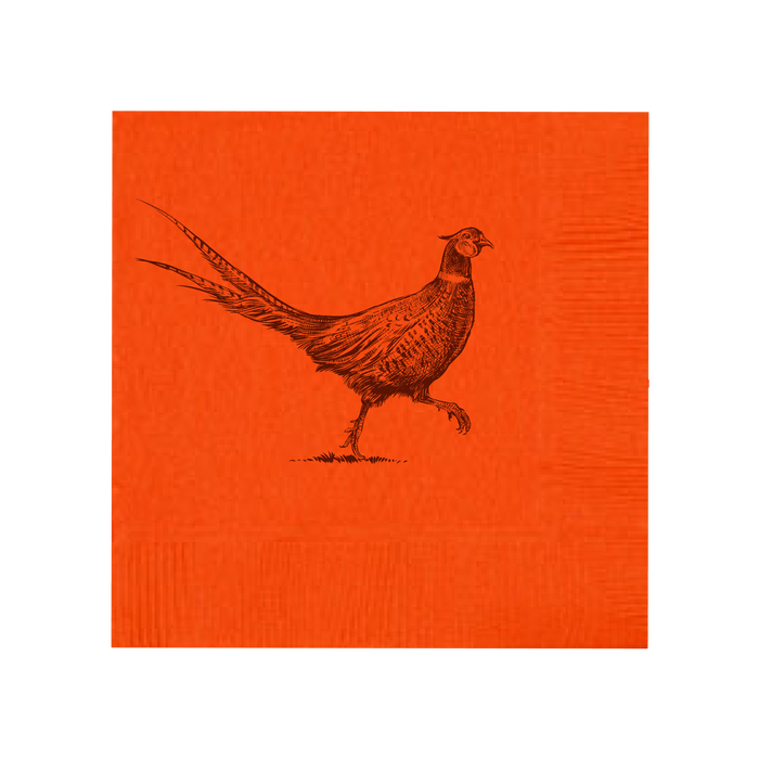 Pheasant Strut Orange Beverage Napkins