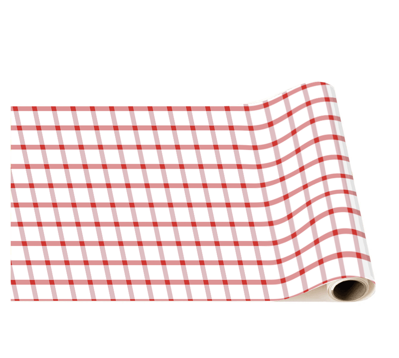 Cherry Red Gingham Table Runner