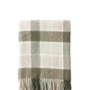 Plaid blanket with fringes on a white background