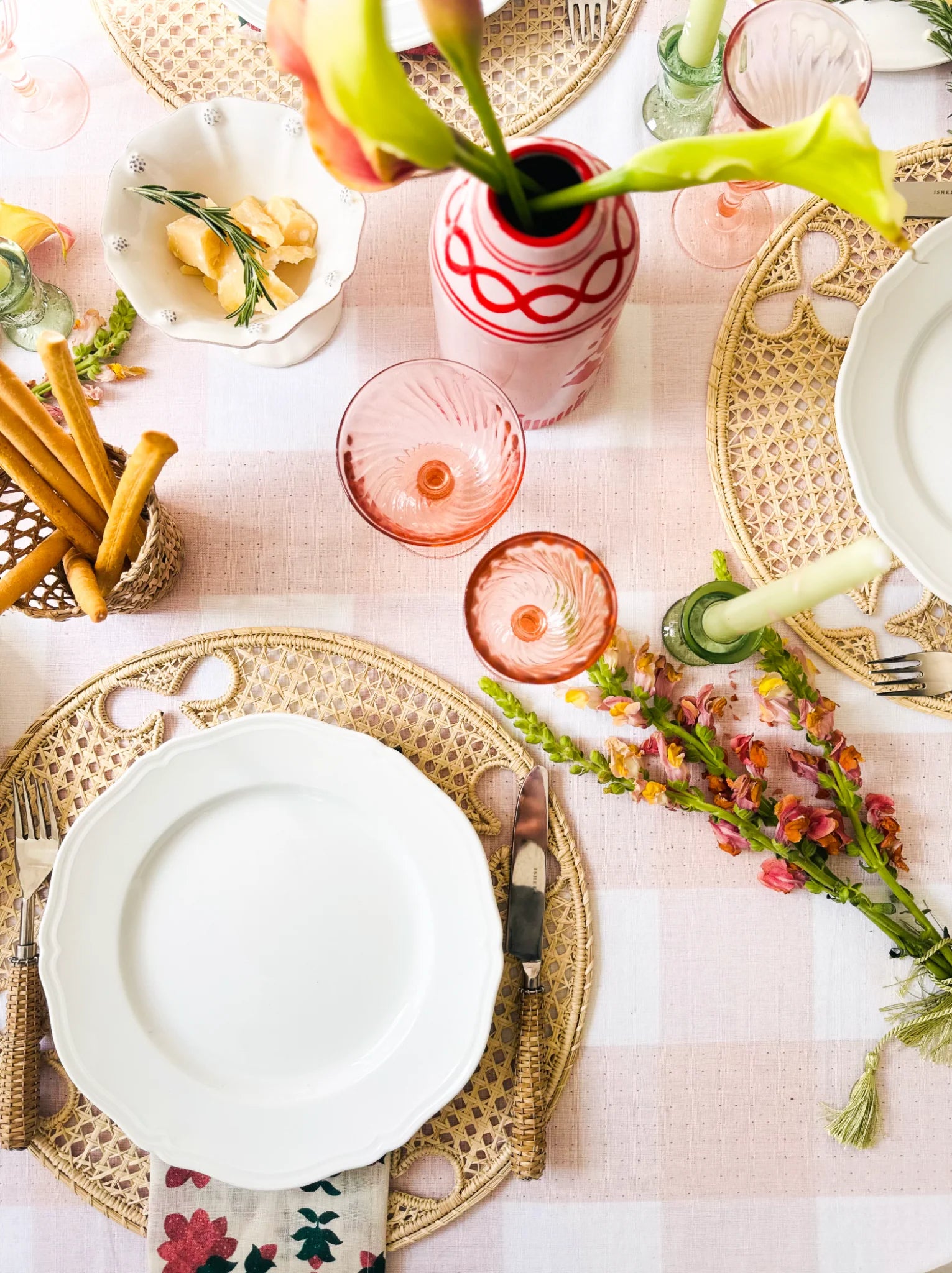Giardino Tablecloth - Rosso/Rosa